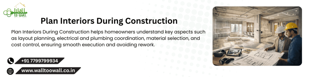 Plan interiors During Construction